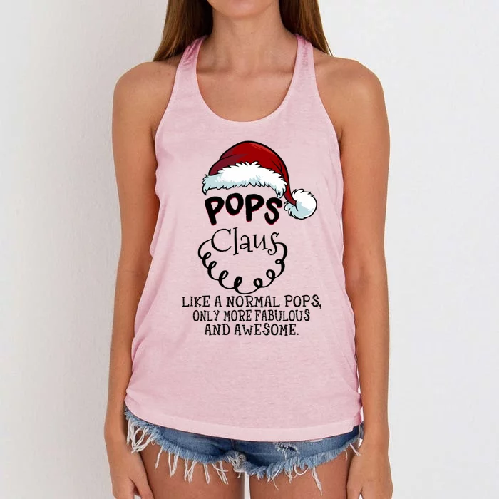 Pops Claus Awesome Happy New Santa Claus Christmas Gift Women's Knotted Racerback Tank