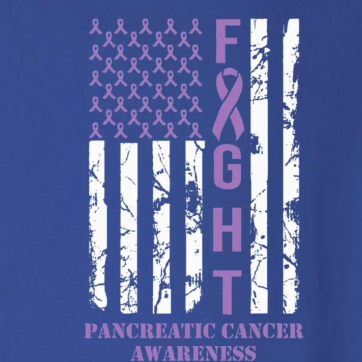 Pancreatic Cancer Awareness Survivor Us Flag Purple Toddler Long Sleeve Shirt