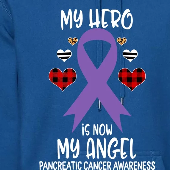 Pancreatic Cancer Awareness Remembrance Hero Is Now My Angel Meaningful Gift Premium Hoodie