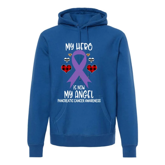 Pancreatic Cancer Awareness Remembrance Hero Is Now My Angel Meaningful Gift Premium Hoodie