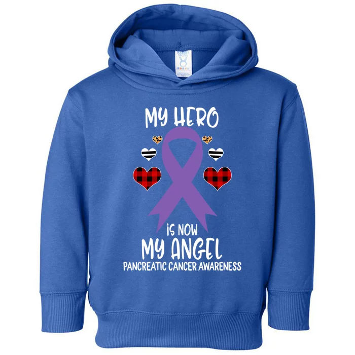 Pancreatic Cancer Awareness Remembrance Hero Is Now My Angel Meaningful Gift Toddler Hoodie