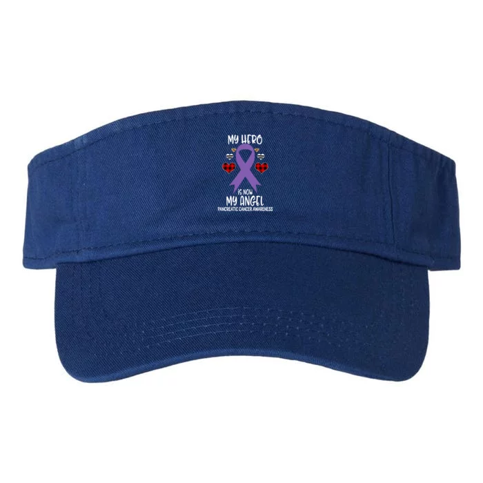 Pancreatic Cancer Awareness Remembrance Hero Is Now My Angel Meaningful Gift Valucap Bio-Washed Visor