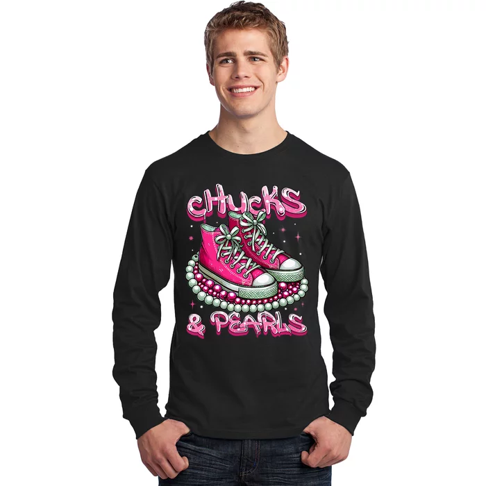 P.I.N.K Chucks And Pearls Women 2024 Long Sleeve Shirt