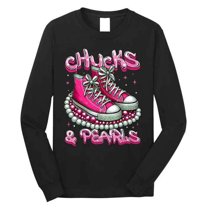 P.I.N.K Chucks And Pearls Women 2024 Long Sleeve Shirt