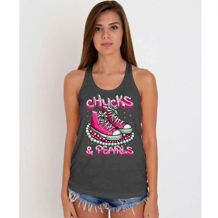 P.I.N.K Chucks And Pearls Women 2024 Women's Knotted Racerback Tank