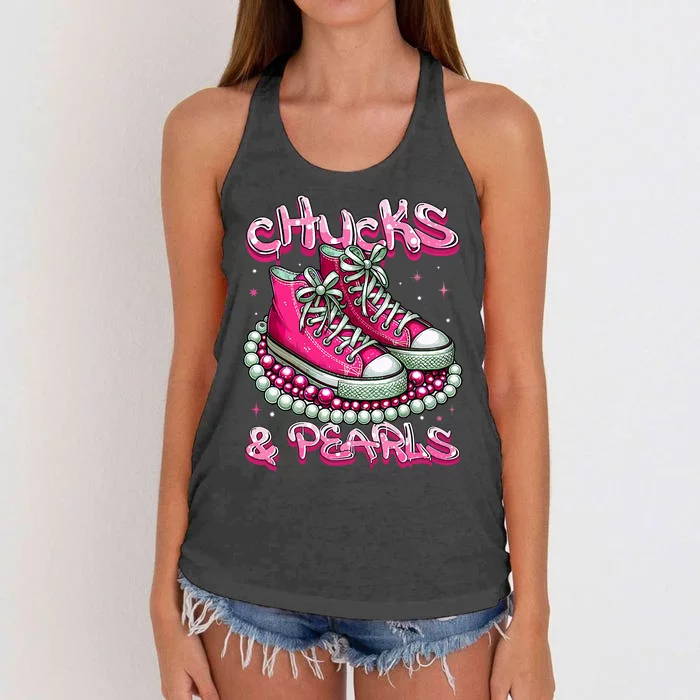 P.I.N.K Chucks And Pearls Women 2024 Women's Knotted Racerback Tank