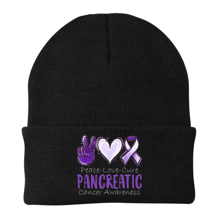 Pancreatic Cancer AwarenessPeace Love Cure Knit Cap Winter Beanie