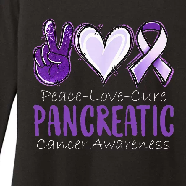 Pancreatic Cancer AwarenessPeace Love Cure Womens CVC Long Sleeve Shirt