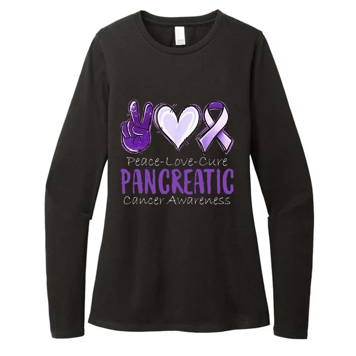 Pancreatic Cancer AwarenessPeace Love Cure Womens CVC Long Sleeve Shirt