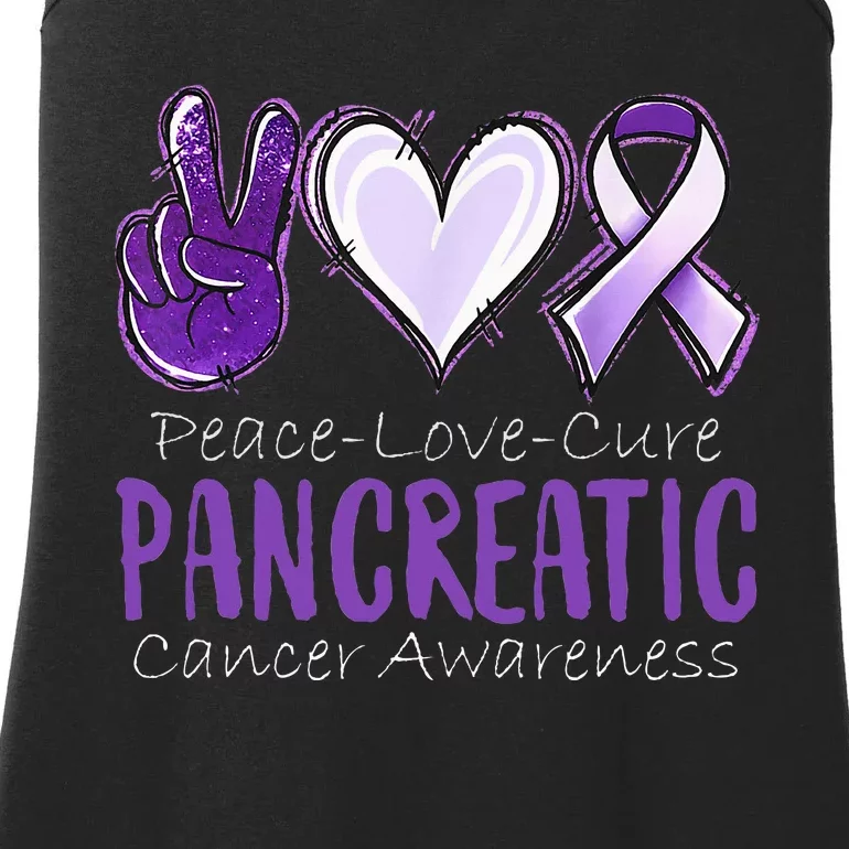 Pancreatic Cancer AwarenessPeace Love Cure Ladies Essential Tank