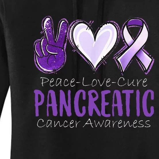 Pancreatic Cancer AwarenessPeace Love Cure Women's Pullover Hoodie