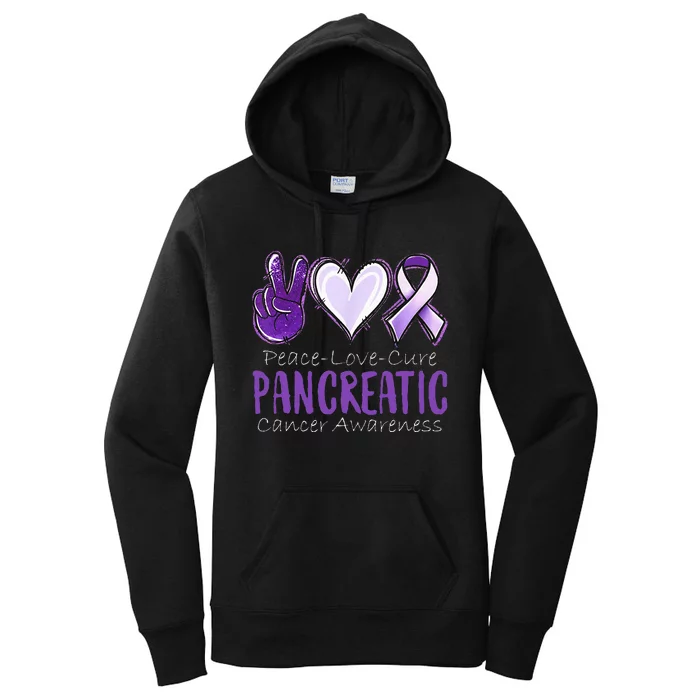 Pancreatic Cancer AwarenessPeace Love Cure Women's Pullover Hoodie