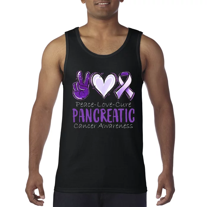 Pancreatic Cancer AwarenessPeace Love Cure Tank Top