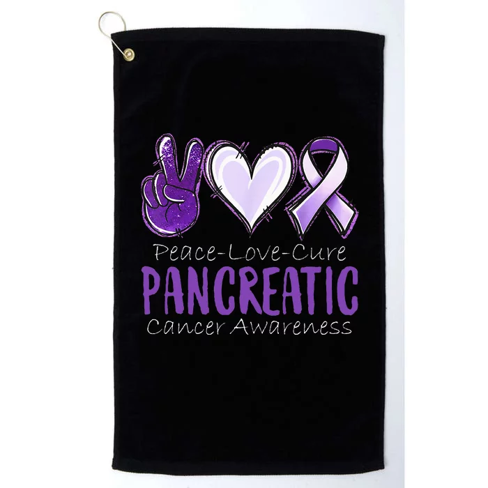 Pancreatic Cancer AwarenessPeace Love Cure Platinum Collection Golf Towel