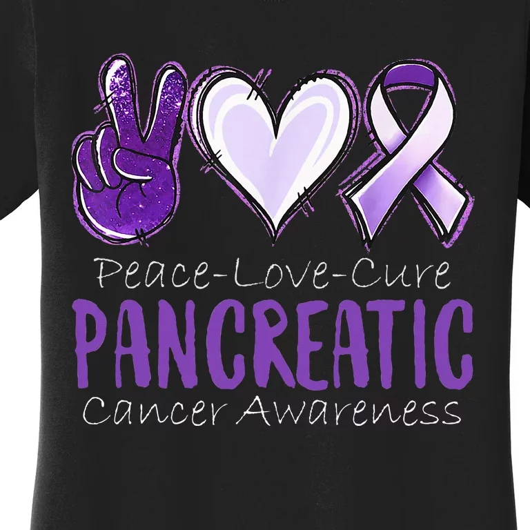 Pancreatic Cancer AwarenessPeace Love Cure Women's T-Shirt