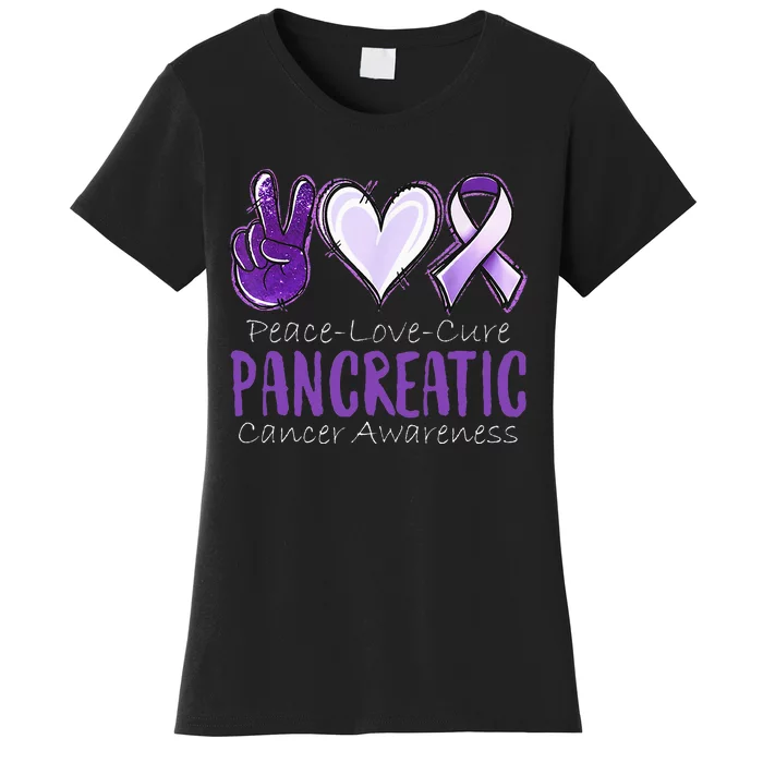 Pancreatic Cancer AwarenessPeace Love Cure Women's T-Shirt