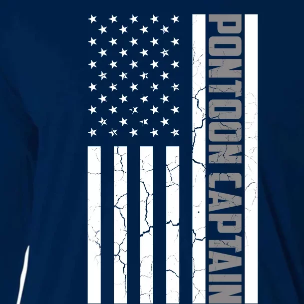 Pontoon Captain American Flag Pontooning Pontoon Boating Cooling Performance Long Sleeve Crew