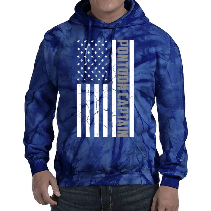 Pontoon Captain American Flag Pontooning Pontoon Boating Tie Dye Hoodie