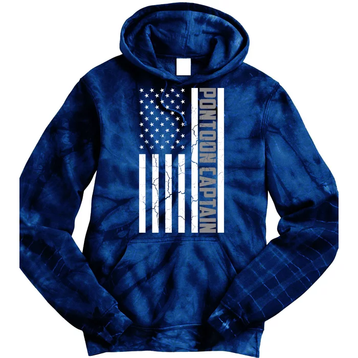 Pontoon Captain American Flag Pontooning Pontoon Boating Tie Dye Hoodie