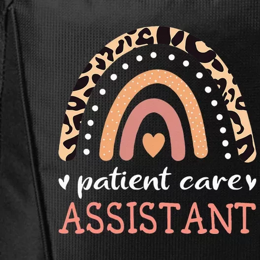 Patient Care Assistant Leopard Rainbow Nurse PCA City Backpack