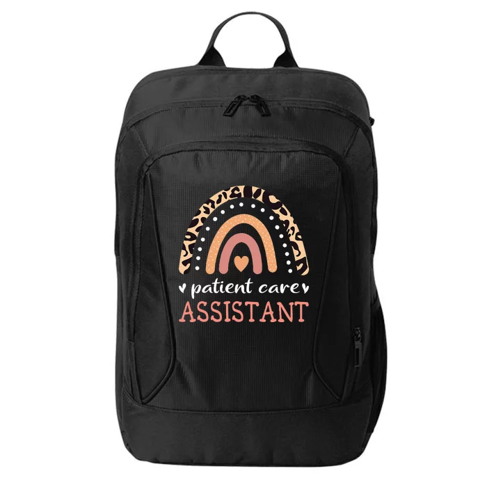 Patient Care Assistant Leopard Rainbow Nurse PCA City Backpack