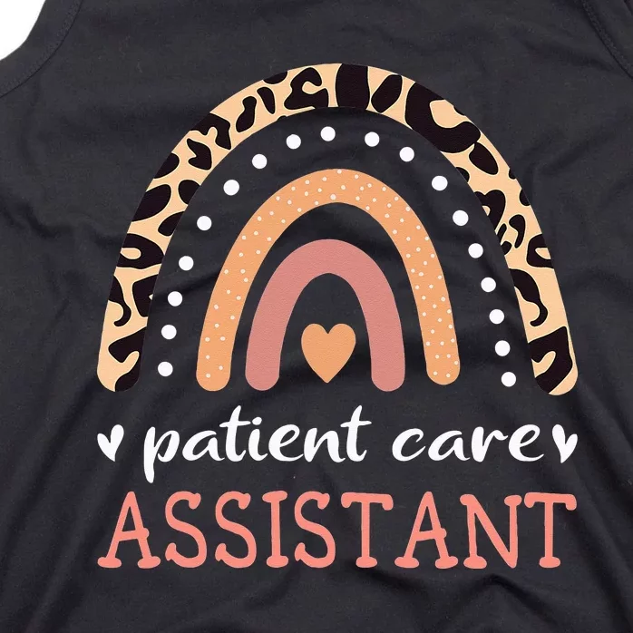 Patient Care Assistant Leopard Rainbow Nurse PCA Tank Top