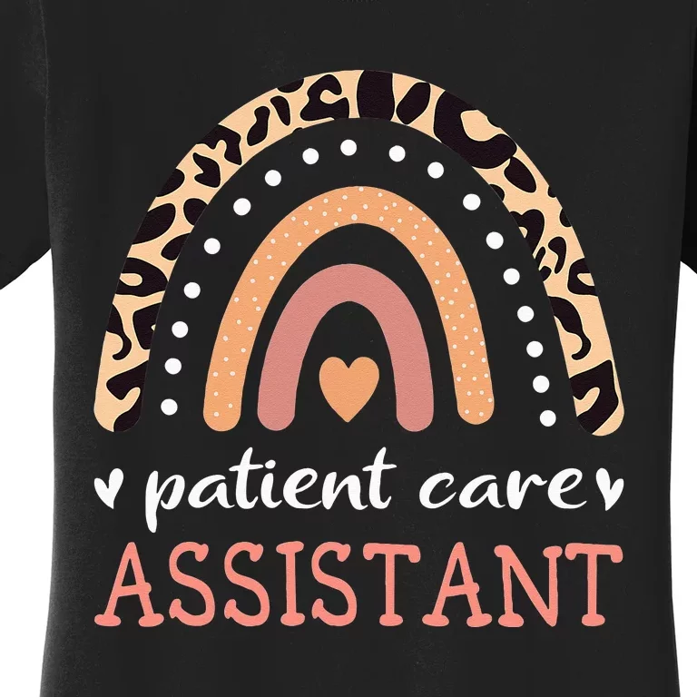 Patient Care Assistant Leopard Rainbow Nurse PCA Women's T-Shirt