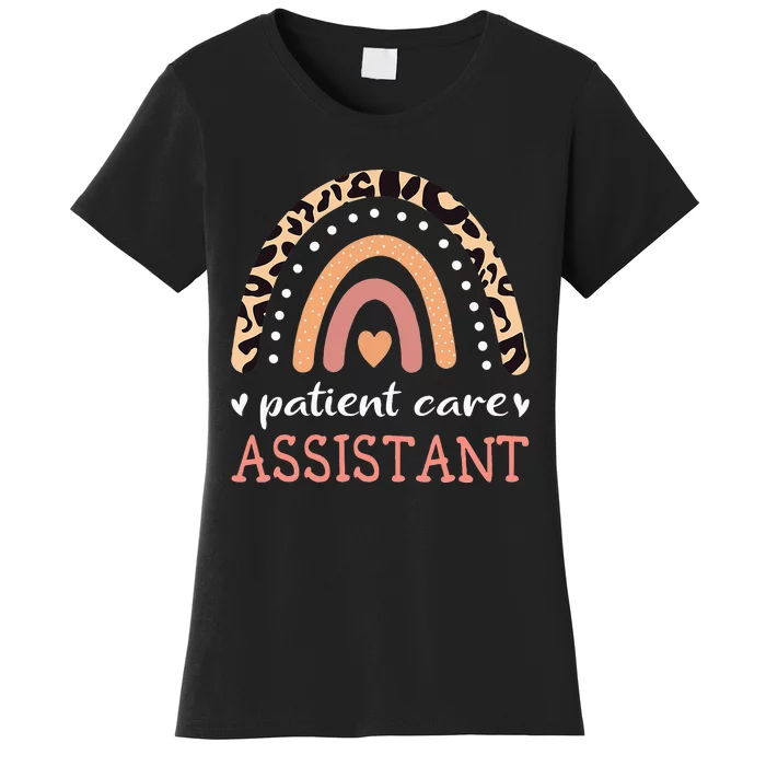 Patient Care Assistant Leopard Rainbow Nurse PCA Women's T-Shirt