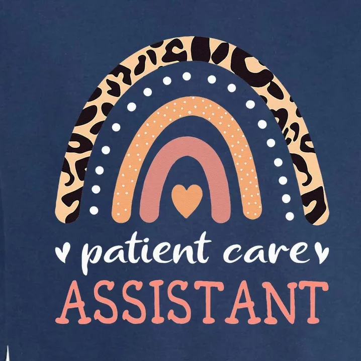 Patient Care Assistant Leopard Rainbow Nurse PCA Garment-Dyed Sweatshirt