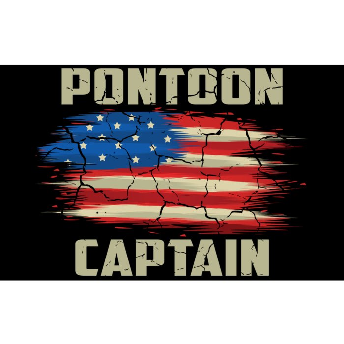 Pontoon Captain American Flag Pontooning Pontoon Boating Bumper Sticker