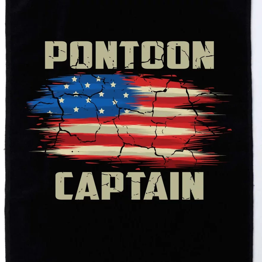 Pontoon Captain American Flag Pontooning Pontoon Boating Platinum Collection Golf Towel