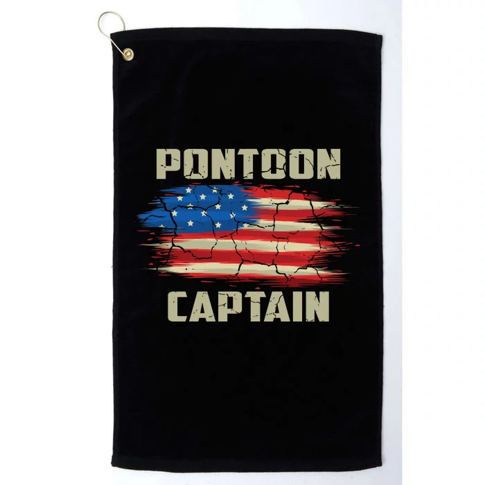 Pontoon Captain American Flag Pontooning Pontoon Boating Platinum Collection Golf Towel