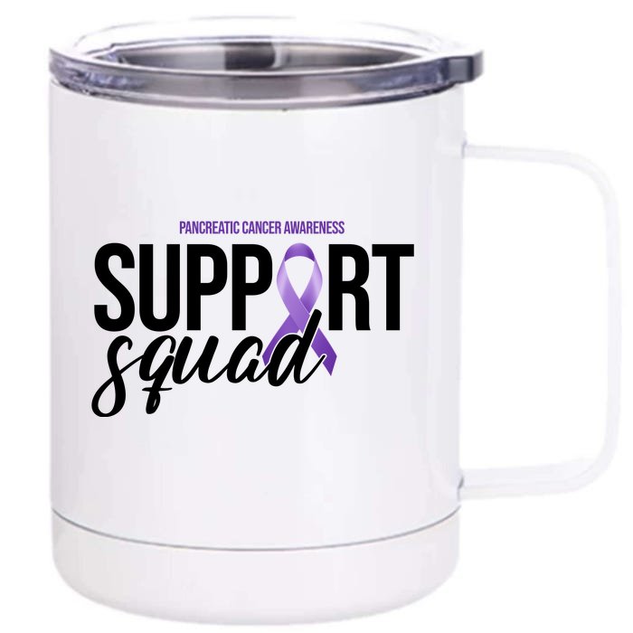 Pancreatic Cancer Awareness Support Squad Front & Back 12oz Stainless Steel Tumbler Cup