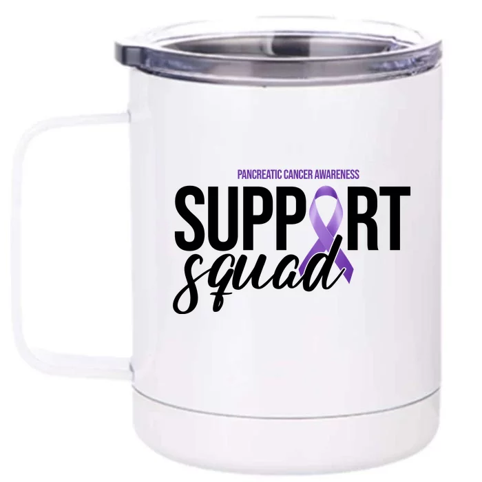 Pancreatic Cancer Awareness Support Squad Front & Back 12oz Stainless Steel Tumbler Cup