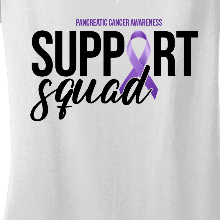 Pancreatic Cancer Awareness Support Squad Women's V-Neck T-Shirt