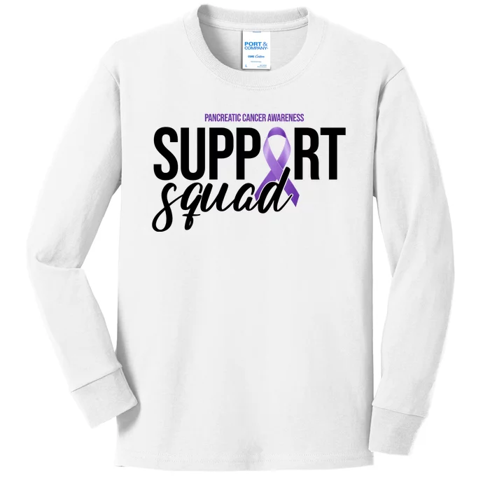 Pancreatic Cancer Awareness Support Squad Kids Long Sleeve Shirt