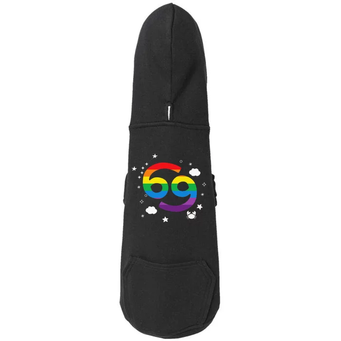 Proud Cancer Astrology Zodiac Sign Horoscope Rainbow Flag Doggie 3-End Fleece Hoodie