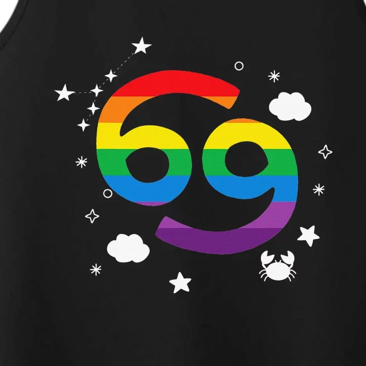 Proud Cancer Astrology Zodiac Sign Horoscope Rainbow Flag Performance Tank