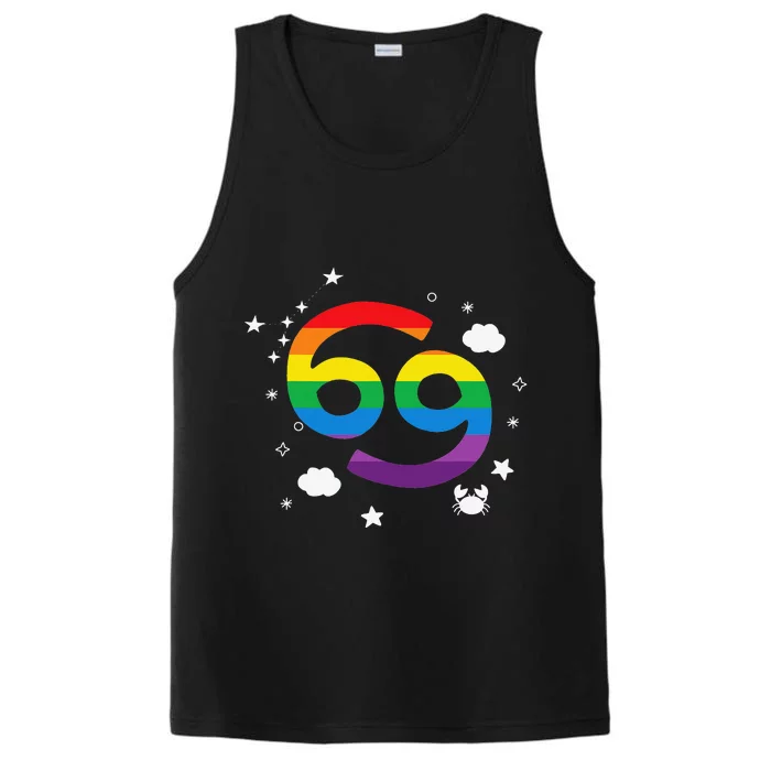 Proud Cancer Astrology Zodiac Sign Horoscope Rainbow Flag Performance Tank