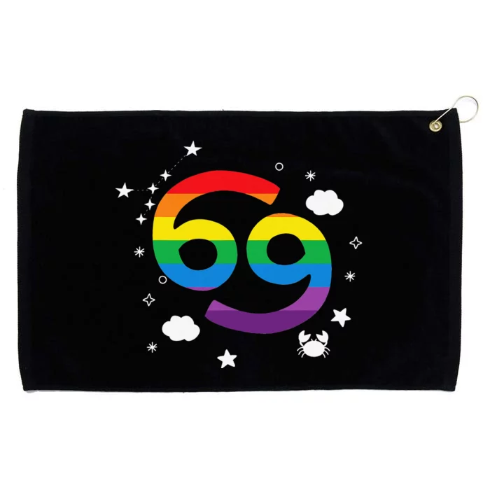 Proud Cancer Astrology Zodiac Sign Horoscope Rainbow Flag Grommeted Golf Towel