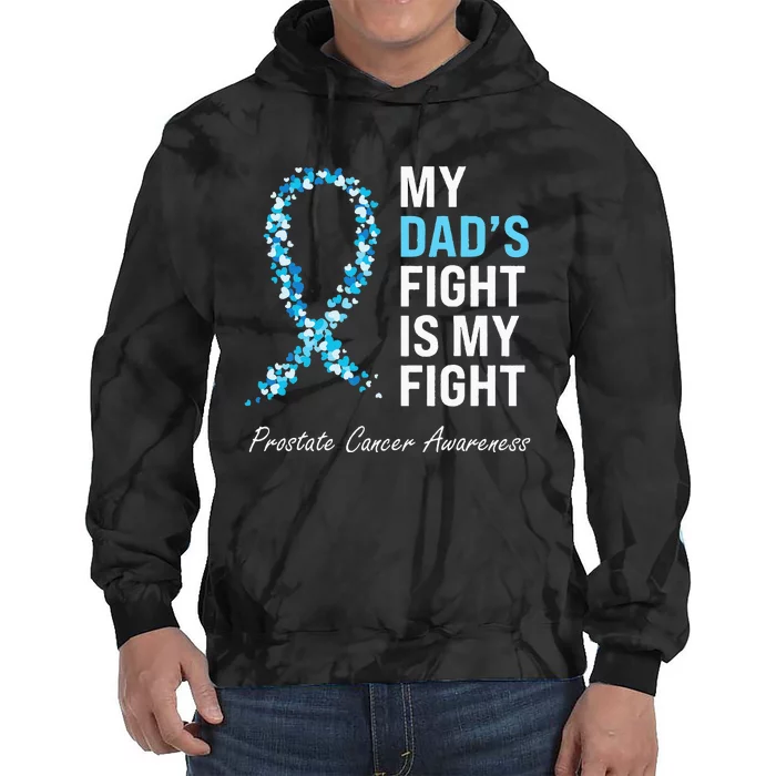 Prostate Cancer Awareness Light Blue Ribbon Dad Survivor Tie Dye Hoodie