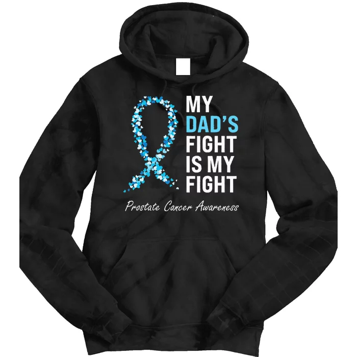 Prostate Cancer Awareness Light Blue Ribbon Dad Survivor Tie Dye Hoodie