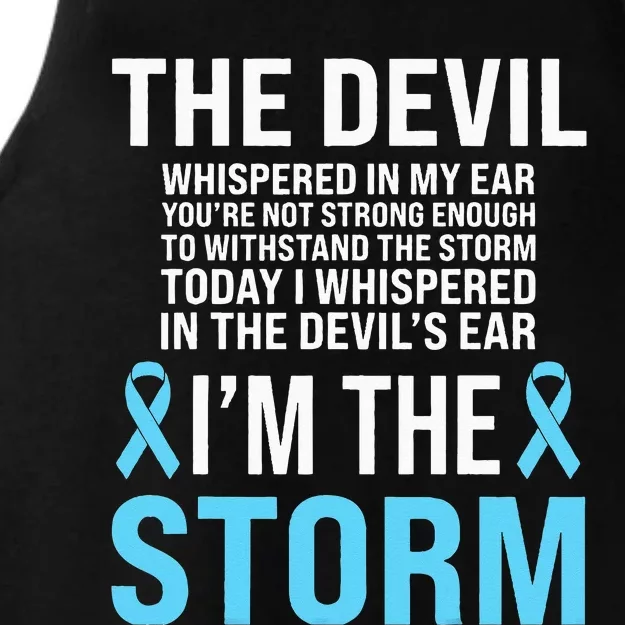 Prostate Cancer Awareness Light Blue Ribbon Dad Survivor Ladies Tri-Blend Wicking Tank