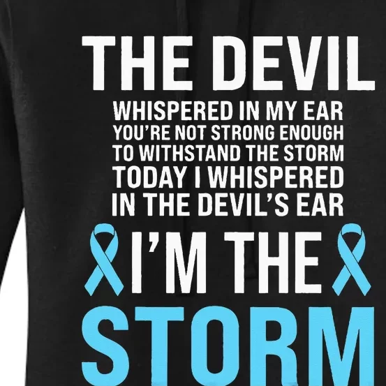 Prostate Cancer Awareness Light Blue Ribbon Dad Survivor Women's Pullover Hoodie