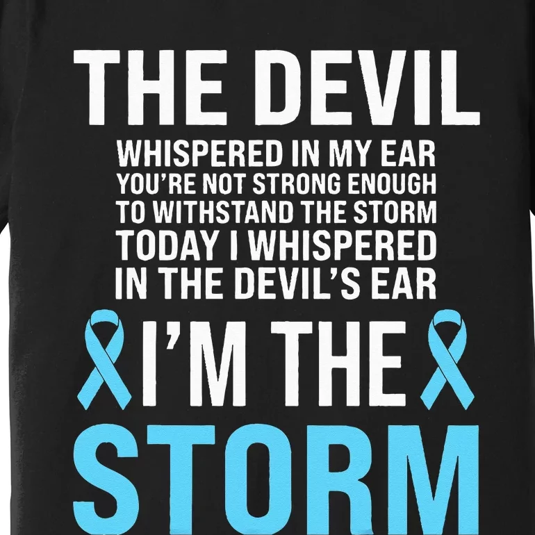 Prostate Cancer Awareness Light Blue Ribbon Dad Survivor Premium T-Shirt