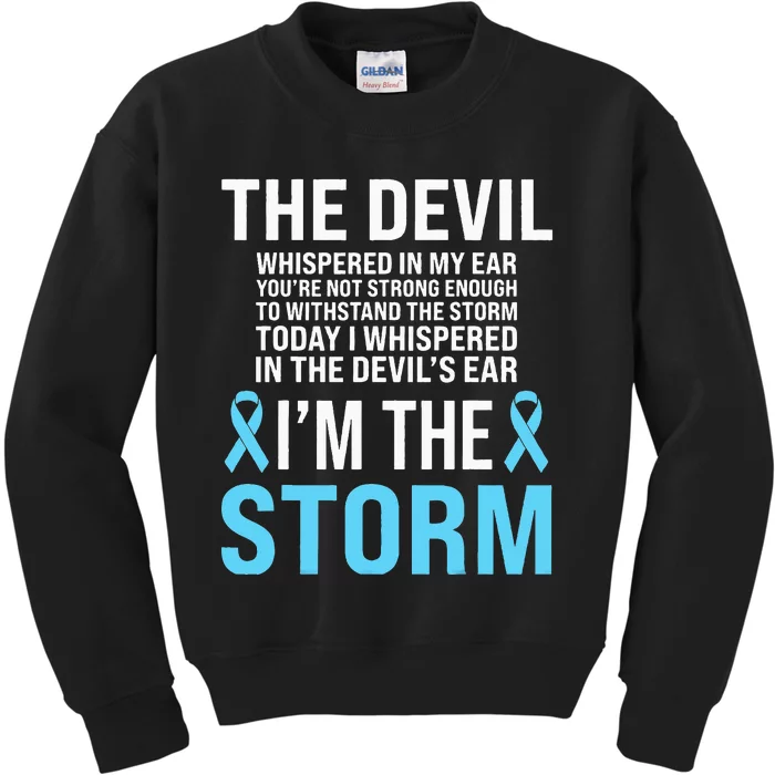 Prostate Cancer Awareness Light Blue Ribbon Dad Survivor Kids Sweatshirt