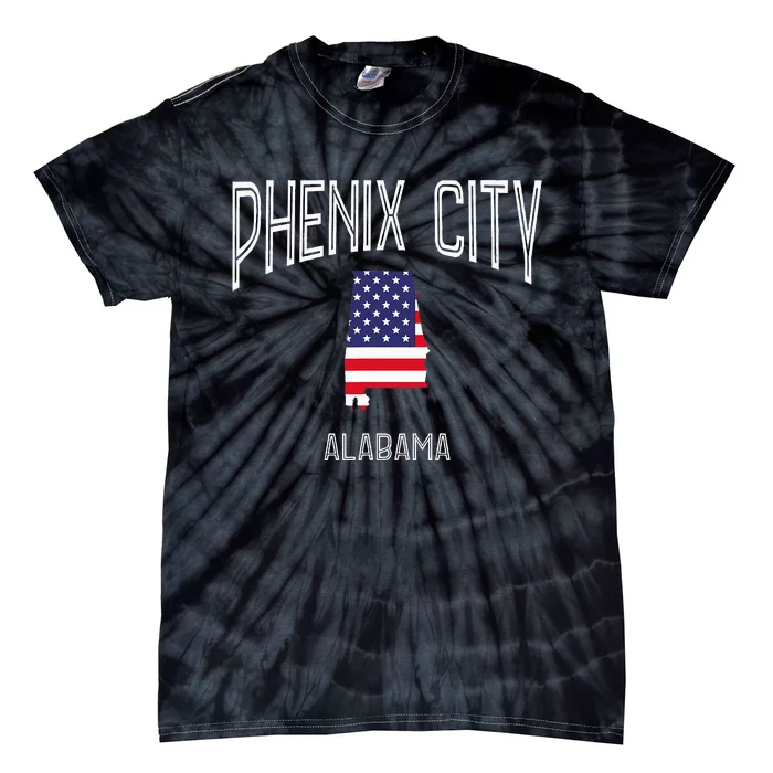 Phenix City Alabama Al Throwback Vintage Usa Flag Tie-Dye T-Shirt