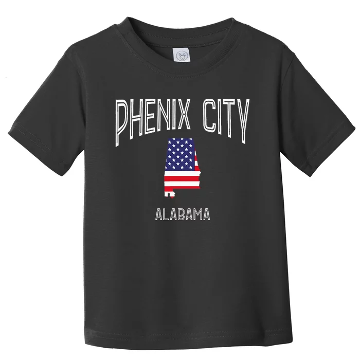 Phenix City Alabama Al Throwback Vintage Usa Flag Toddler T-Shirt