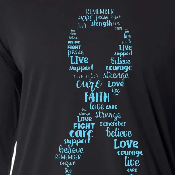 Prostate Cancer Awareness Light Blue Ribbon Survivor Cooling Performance Long Sleeve Crew