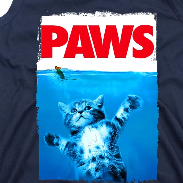 Paws Cat And Mouse Top, Cute Funny Cat Lover Parody Top Tank Top